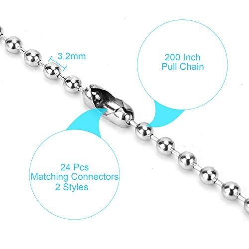 200 Inch Ceiling Fan Pull Chain Upgrade Rust Proof 3.2mm Beaded Pull Chains gallery