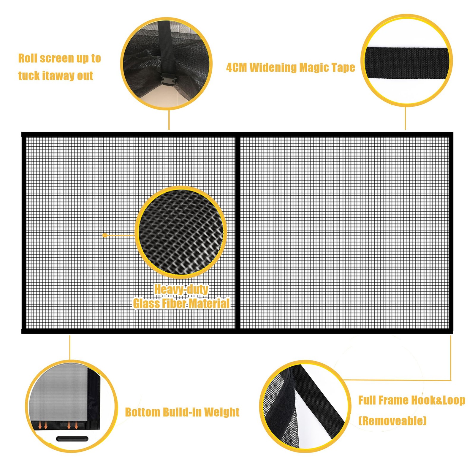LIAMST Garage Door Screen for 2 Car Door-16x7FT 16*7FT, Black gallery