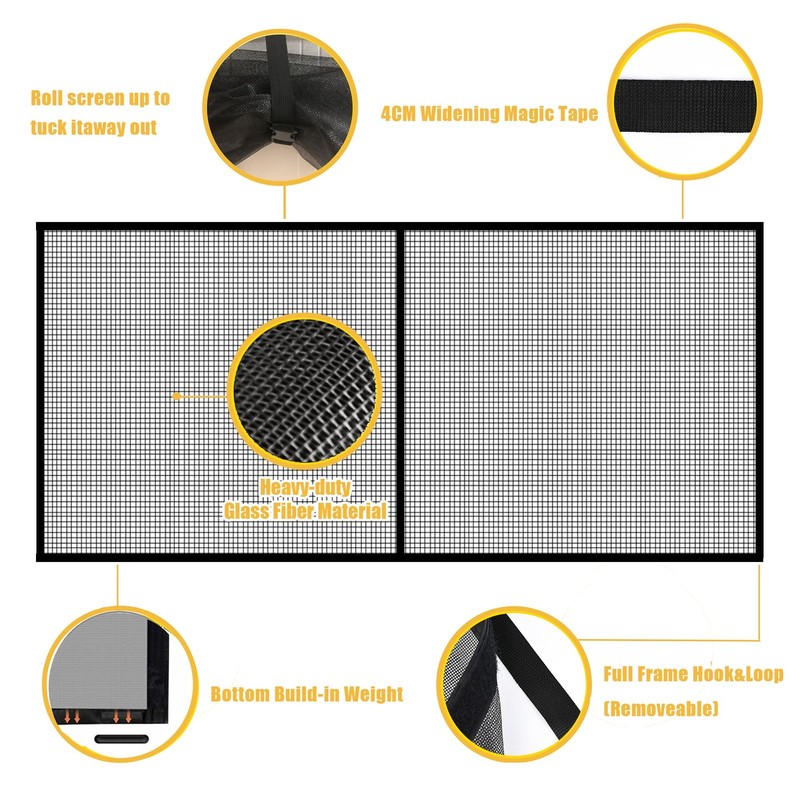 LIAMST Garage Door Screen for 2 Car Door-16x7FT 16*7FT, Black gallery