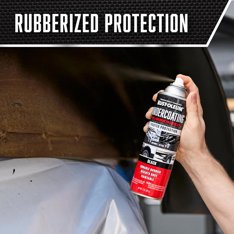 Rust-Oleum 248657-6PK Stops Rust Undercoating Spray, 15 Oz, Rubberized Black, 6 gallery