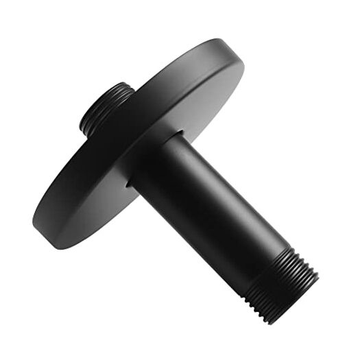 Straight Shower Arm with Flange, Ceiling Mount 3" Round Matte Black 3 Inch gallery
