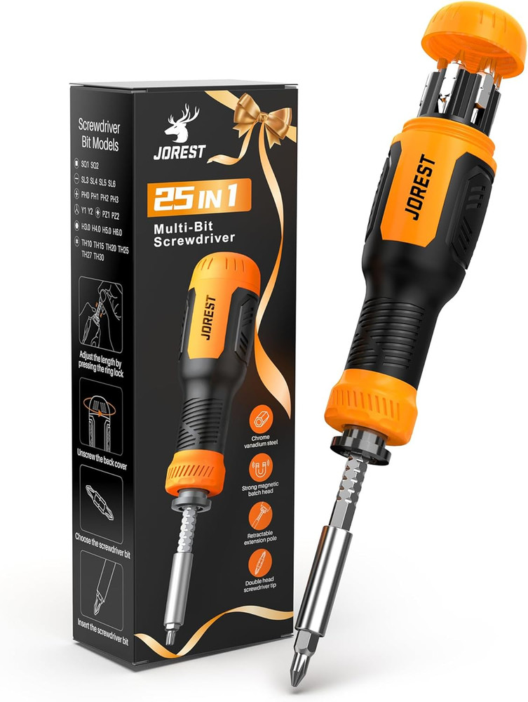 25 in 1 Multi Bit Screwdriver Set Multitool Screw Driver with Torx, Tool Gifts f