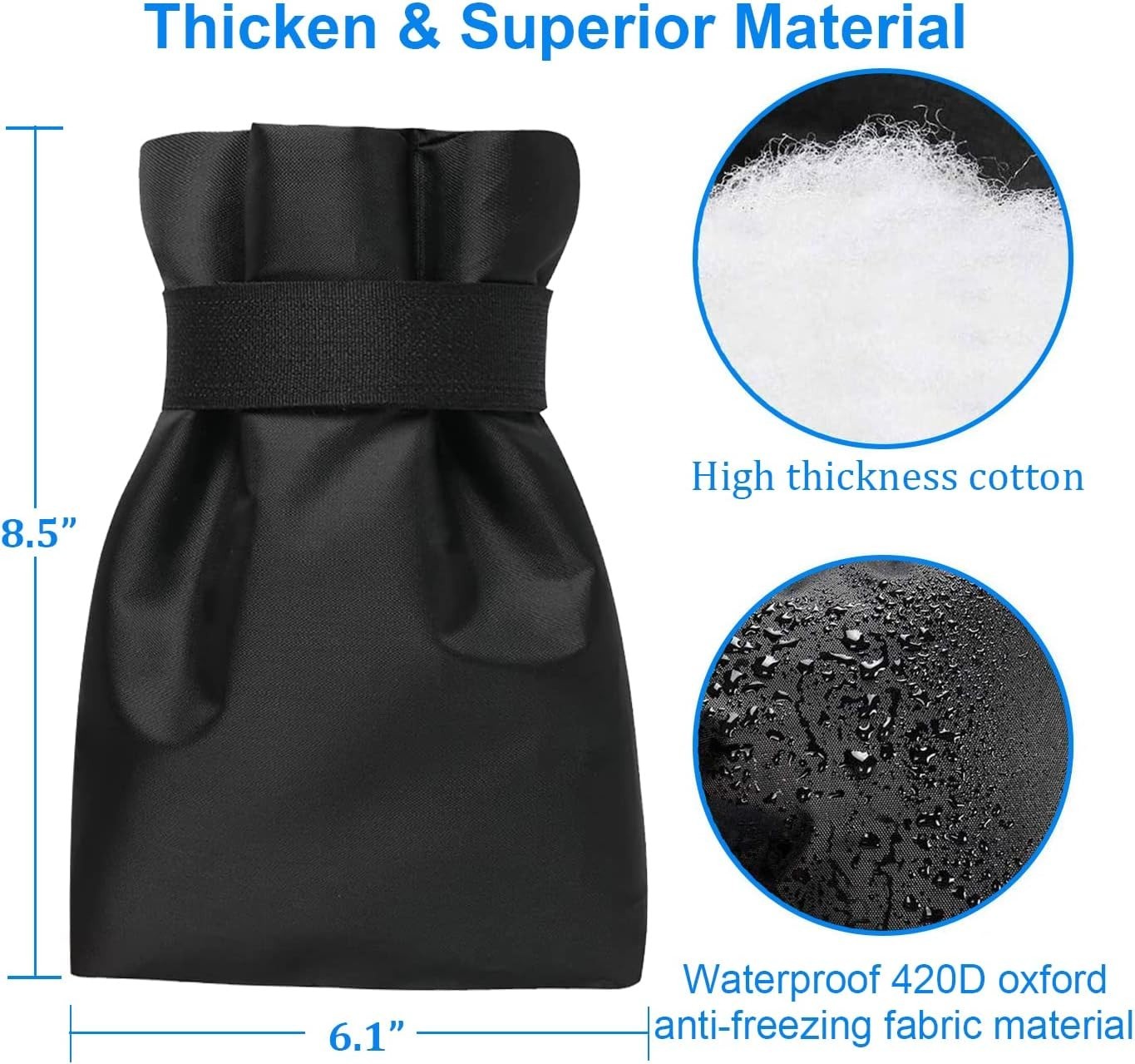 Outdoor Faucet Cover for Winter, 3M Thinsulate Spigot Cover for Winter Freeze gallery