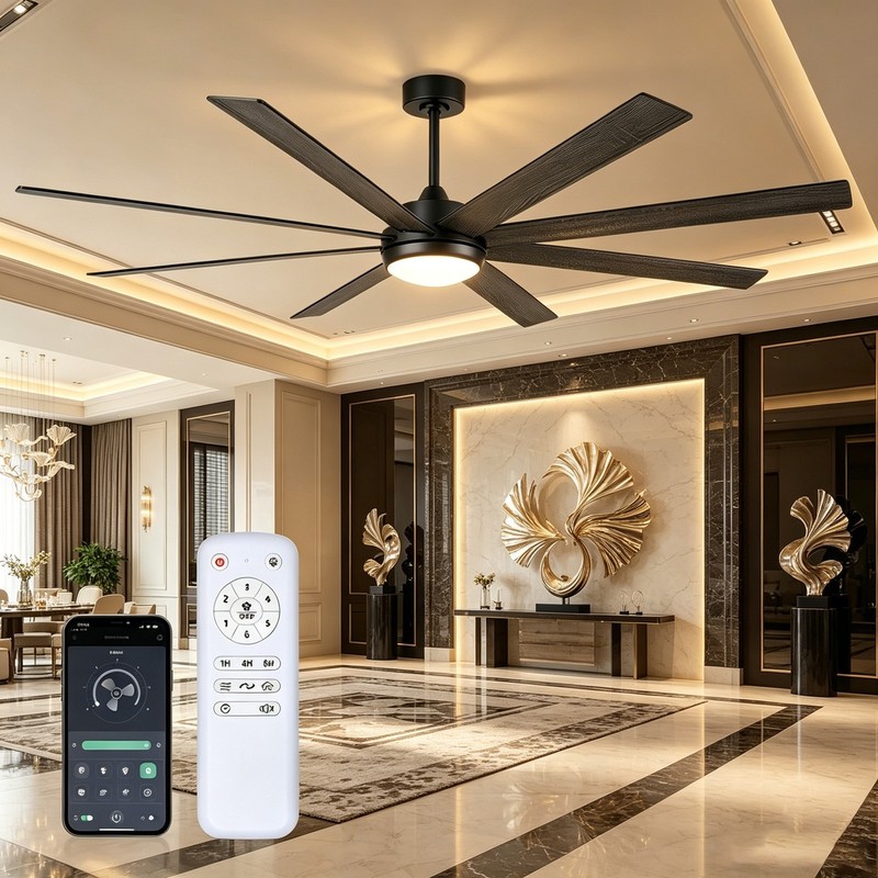 Reversible DC Motor Smart Ceiling Fan Light, Quiet Height Adjustable Indoor gallery