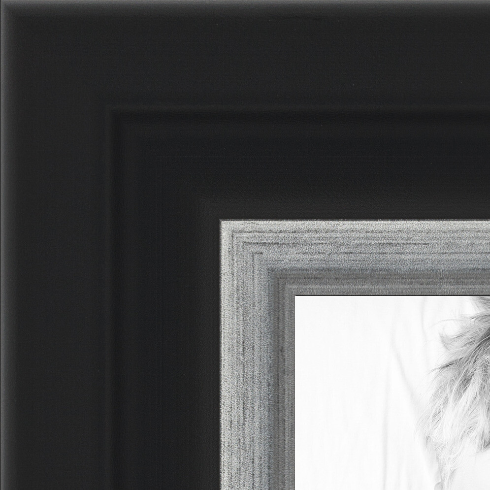 ArtToFrames Custom Picture Poster Frame Black Velvet w Silver 1.25" BW275-1231 gallery