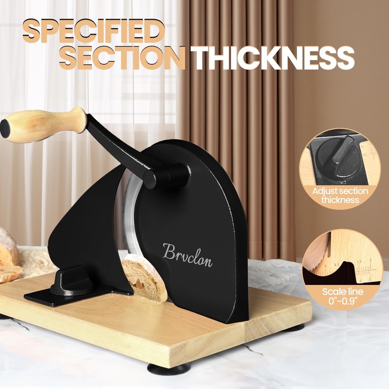 Bread Slicer Manual Adjustable Thickness Stainless Steel Blade MBQPJ Brvclon gallery