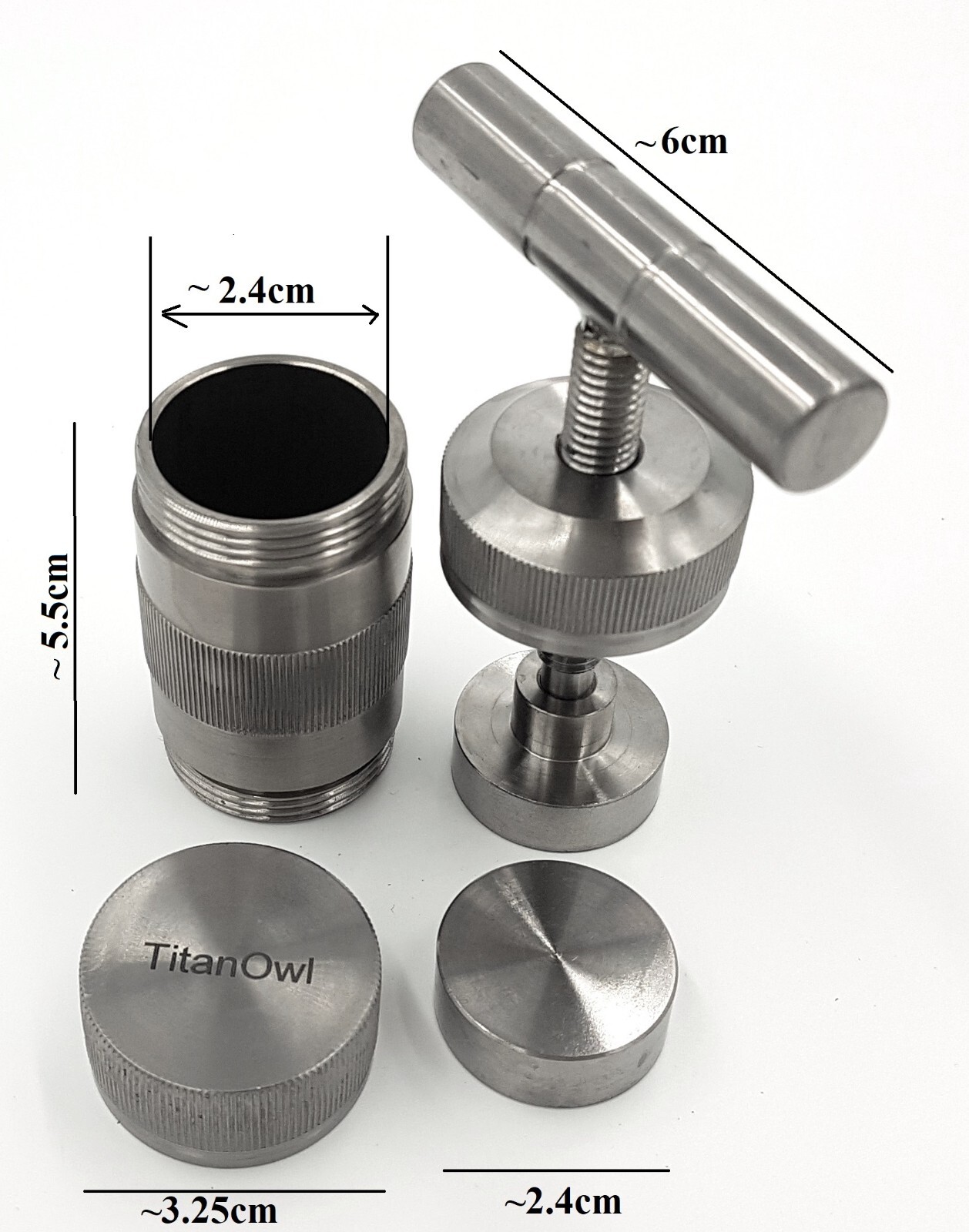 Tincture Press Small Size Handheld Press Extract Herb T Shape Titanium 1 in Dia gallery