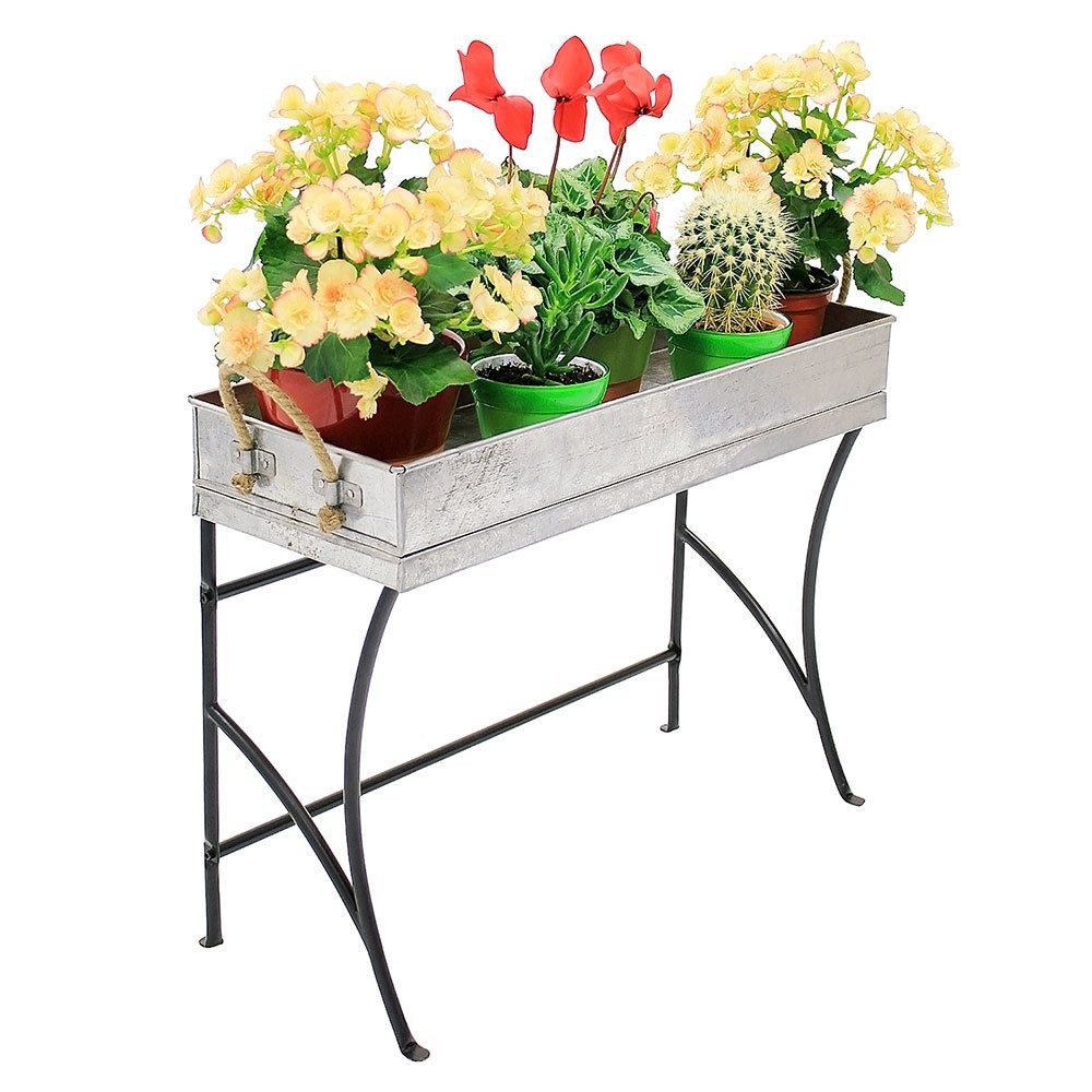 Achla Designs Wt-03 Trestle Small Metal Windowsill Plant Stand Indoor Outdoor gallery