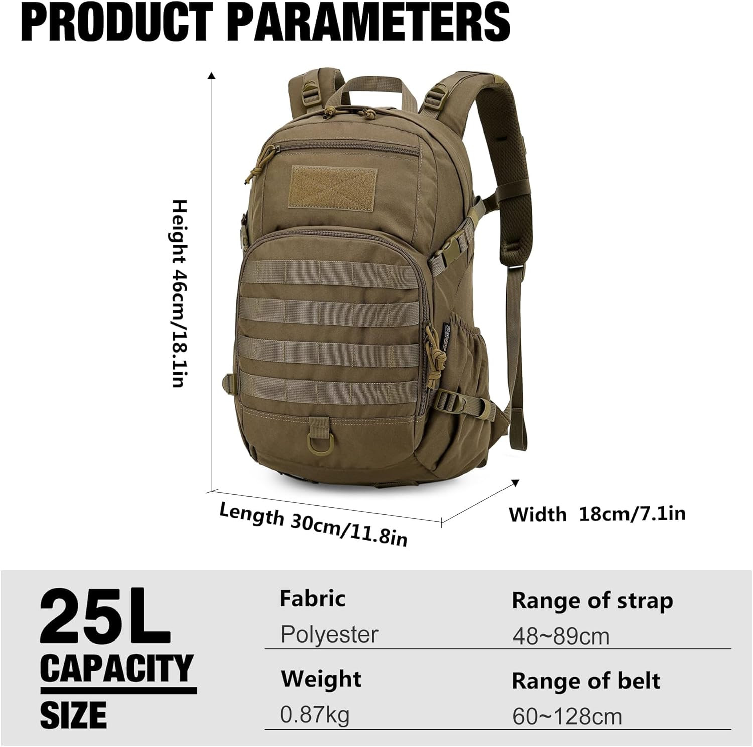 Small Tactical Backpack,Molle Hiking Backpack for Backpacking,Cycling and Biking 3