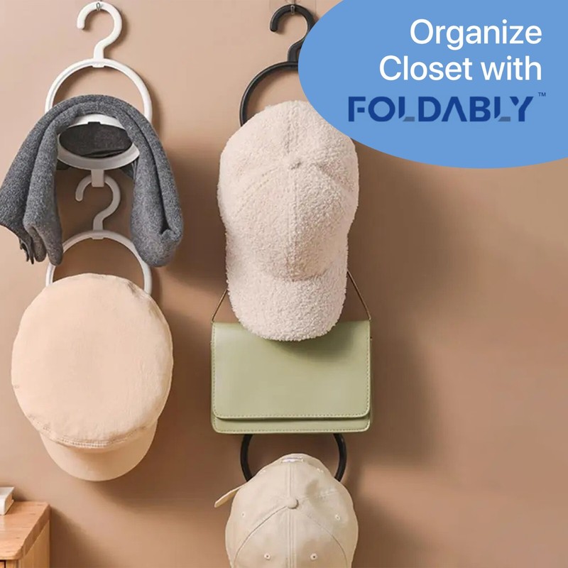 Foldably 3-Tier Foldable Hanging Hooks: Compact, No Installation Required gallery