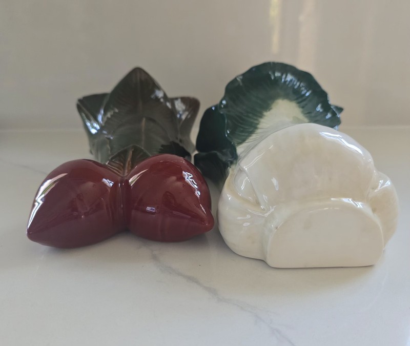 Creative Co-op Embossed Cabbage Radish Shaped Wall Vase Planters Set Of Two New gallery