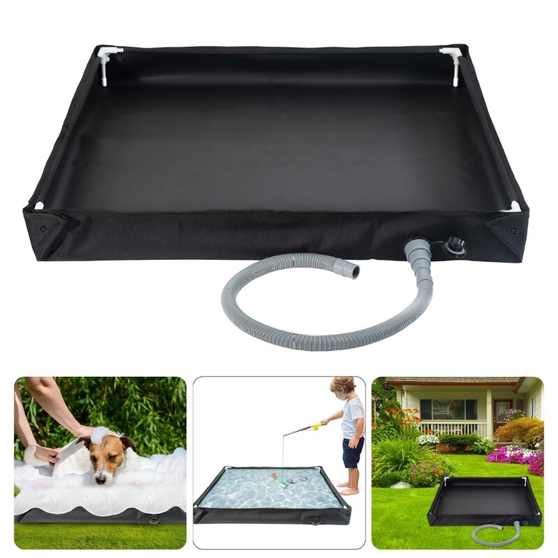 Space Saving Camping Shower Basins Multipurpose Folding Shower Pan with Drains gallery