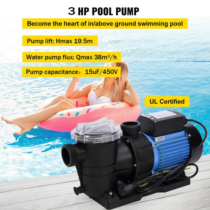 3.0 HP In Ground Swimming Pool Pump Single Speed Energy Star Permanent Warranty gallery