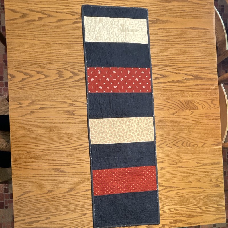 Handmade quilted table runner. Summer, patriotic themed. gallery