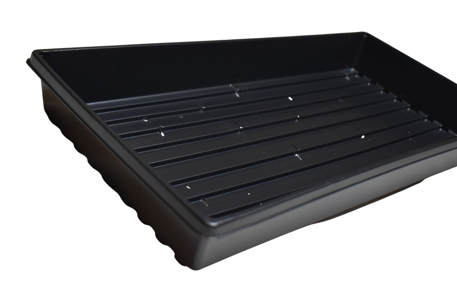 Grow Trays with Drain Holes - Black Plastic - Seed Starting Trays - Choose Qty gallery