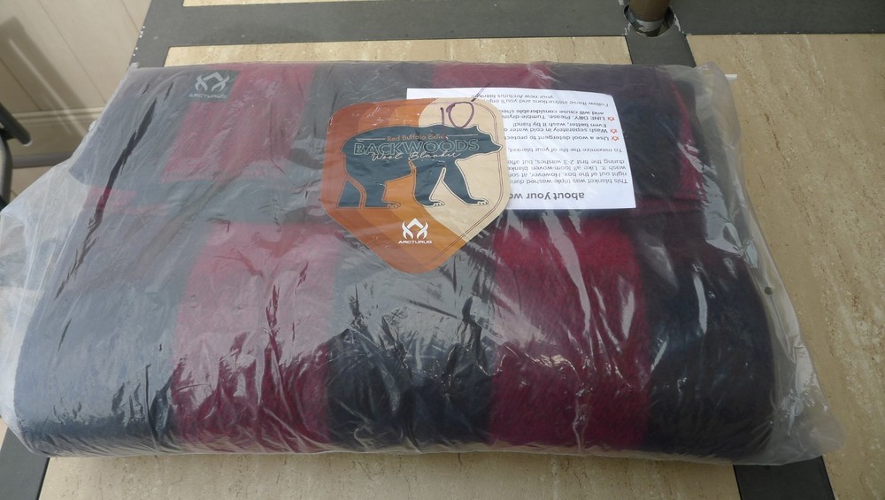 ARCTURUS BACKWOODS WOOL BLANKET, RED BUFFALO PLAID, 64X88 4.5 LB