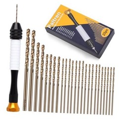 Pin Vise Hand Drill Set with 25 M2 Micro Twist Drill Bits (0.6-2.5mm) | for