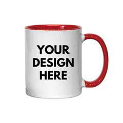 Print Cup Gift Image Text Photo Ceramic Red Mugs