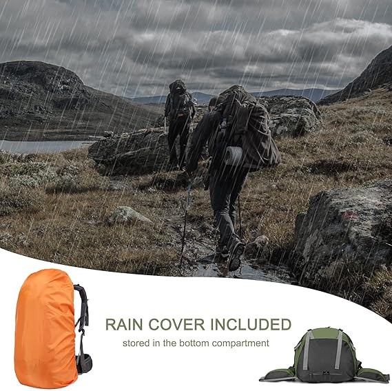 Upgraded 50L Outdoor Backpack - Waterproof, Lightweight with Multiple Pockets 5