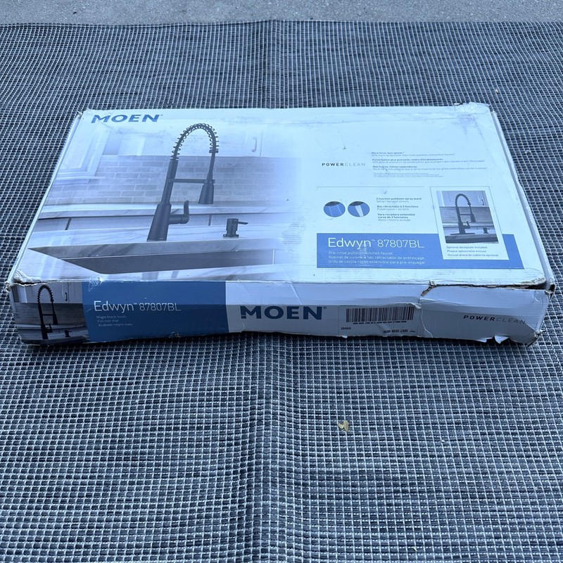 Moen Edwyn 87807BL Pre-Rinse Pulldown Kitchen Faucet Power Clean Matte Black gallery