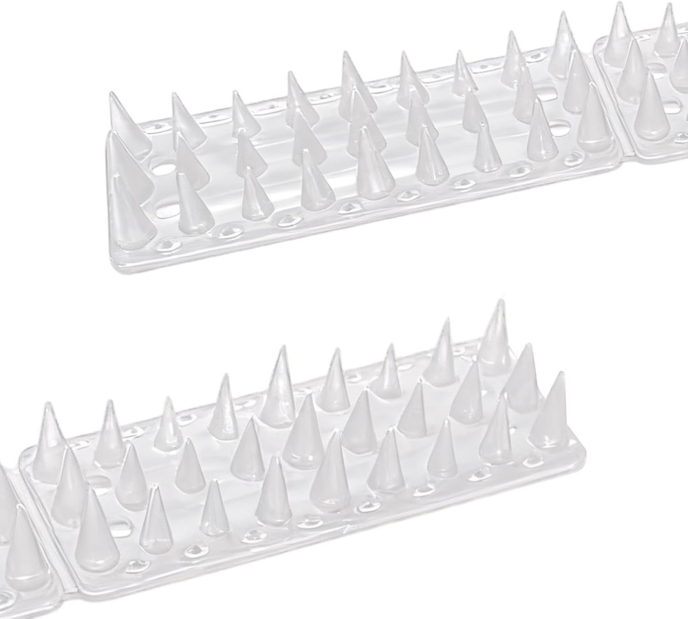 12 Pack Clear Transparent PVC Bird Spikes Deterrent Strips for Outside to Kee...