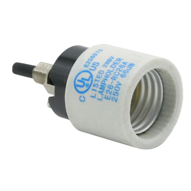 Rotary Lamp Switch Replacement with Socket Holder 660W 250V E26 E27, Porcelain L gallery