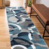 Contemporary Modern Circles Abstract 2' x 7'2" (Rectangular), Blue gallery