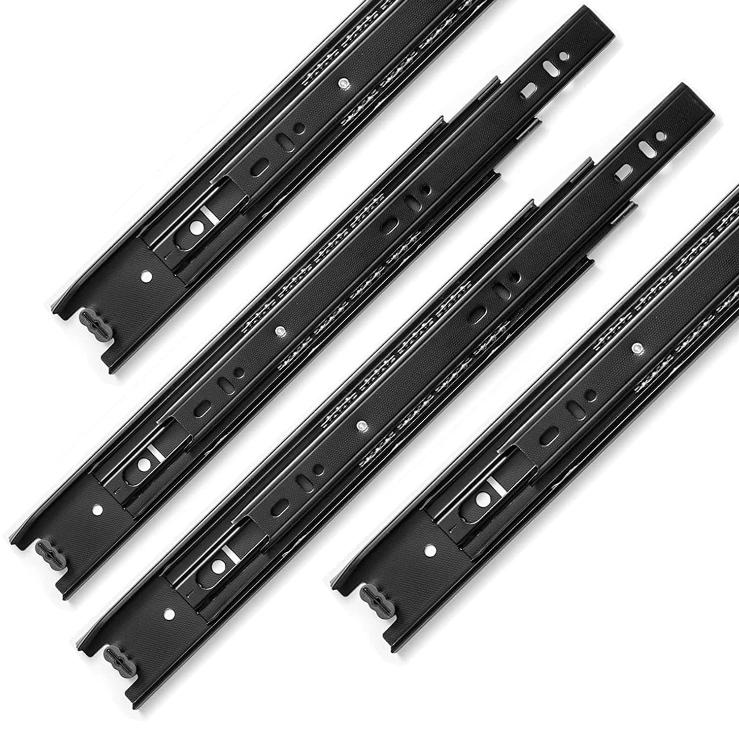 6PCS 12 Inch Drawer Slides, Black, Full Extension, Soft Close, 100 lb, Side gallery