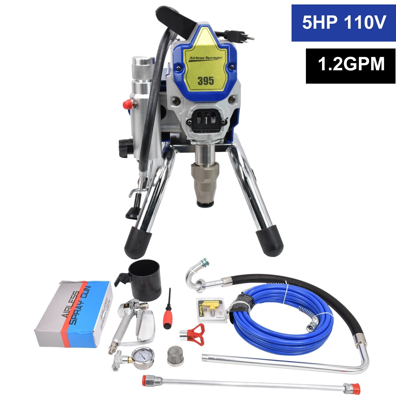 5HP Electric Airless Paint Sprayer High Efficient 3300PSI W/Extension Rod 110V gallery