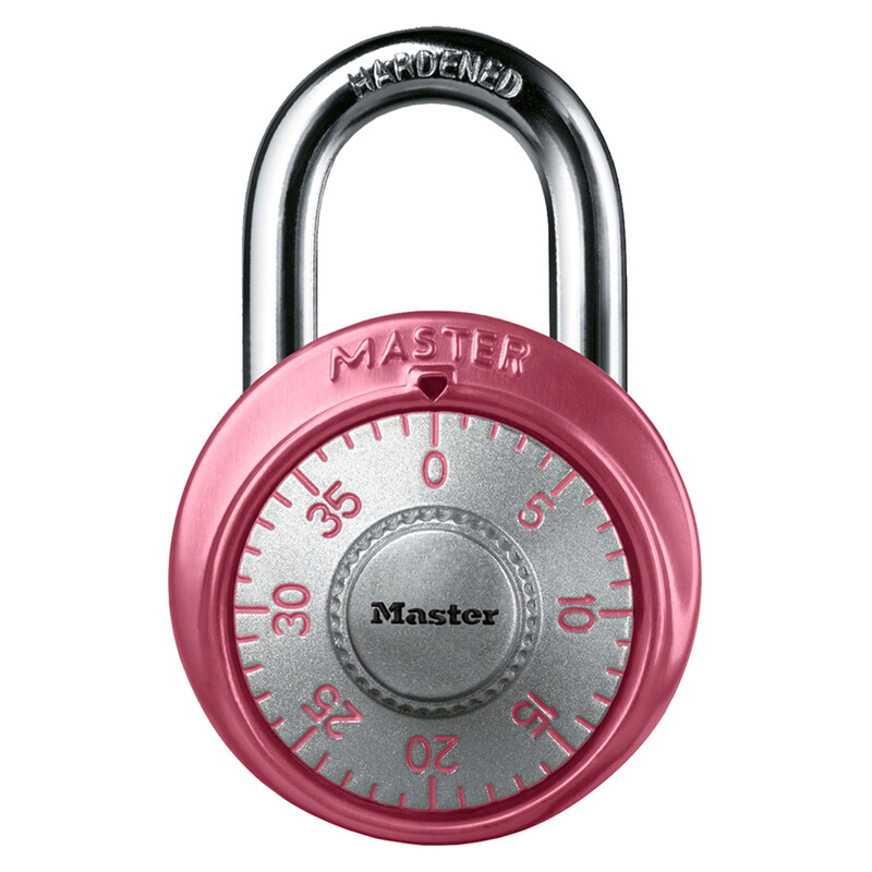 Master Lock 1530DPNK Pink Wide Metal 3-Digit Combination Dial Padlock 1-7/8 in. gallery