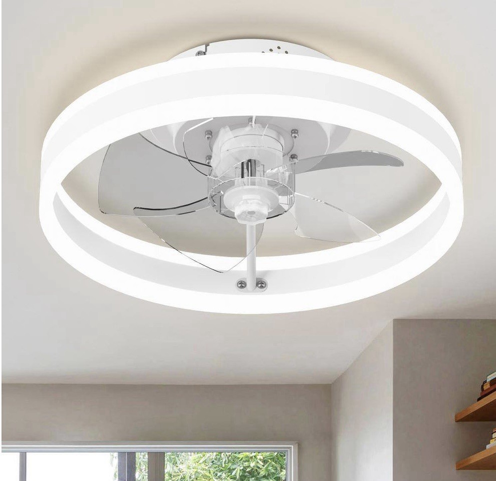 Ceiling Fans with Lights and Remote - Dimmable LED (3000-6000K)) 15.75” Modern gallery