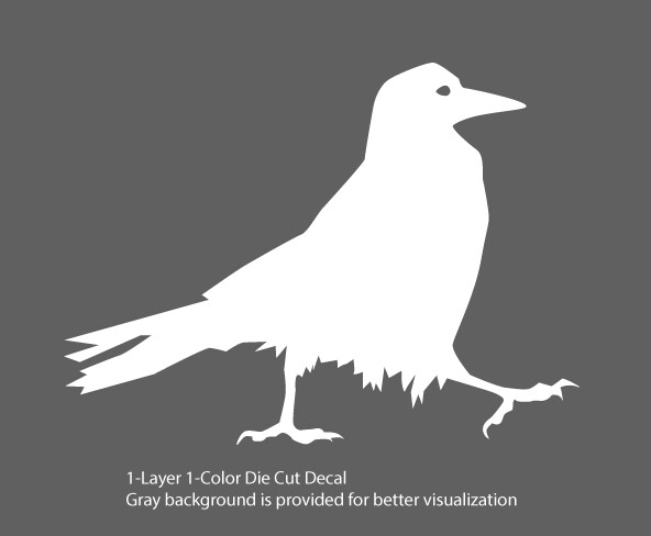 Wildlife - Birds - Walking Raven/Crow Decal - 6Yrs Outdoor Vinyl Die-Cut Sticker gallery