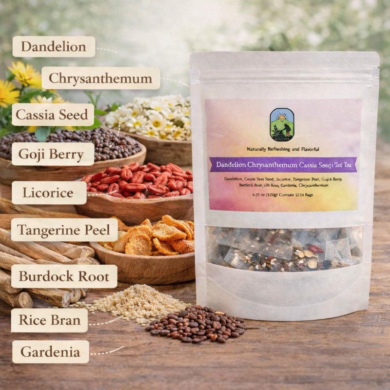 Dandelion Wolfberry Liver Support Tea Cassia Seed Herbal Tea by Vitals Herb gallery