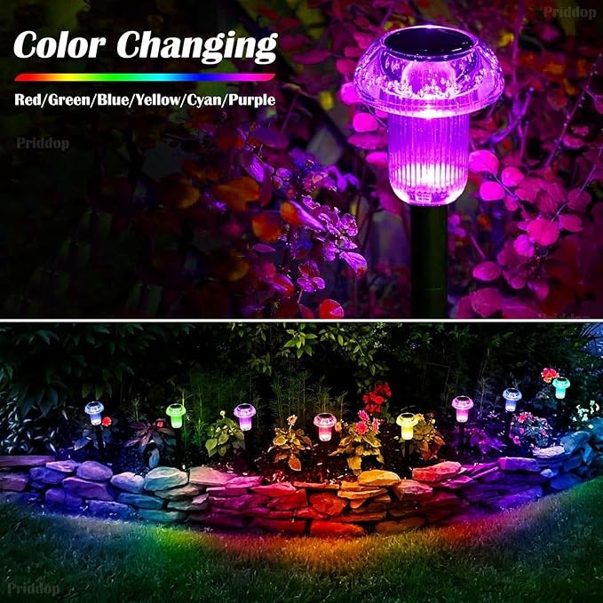 8Pack Color Changing LED Solar Light Outdoor Pathway Waterproof Decorative Light gallery