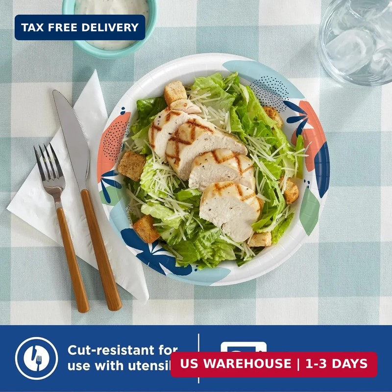 Dixie Medium Paper Plates, 8.5 Inch, 90 Count, 2X Stronger*, Microwave-Safe, Soa gallery