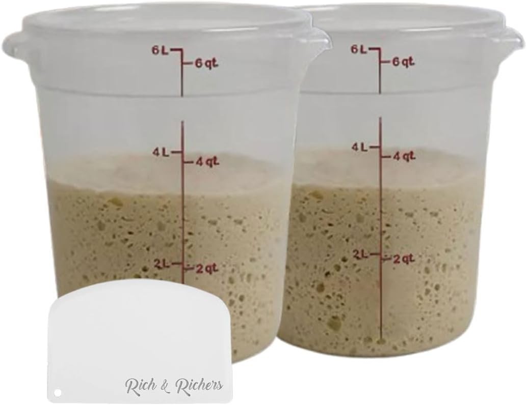 Cambro 6-Quart Round Food Storage Container with Lid - BPA-Free | 2PACK /Scraper gallery