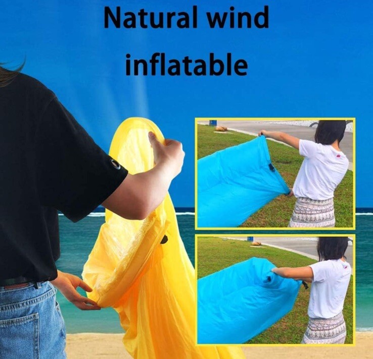 Inflatable Lounger with Carry Bag & Stake Lightweight & Waterproof (Pink) gallery