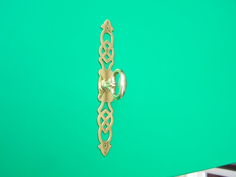 CHINA CLOSET PULL SOLID BRASS LACQUERED CABINET WARDROBE HUTCHES ANTIQUE STYLE gallery