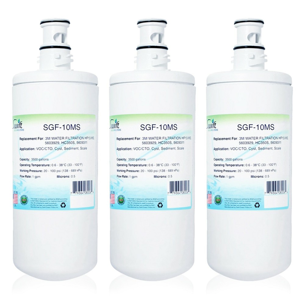 Swift Green SGF-10MS Replacement for 3M HF10-MS Commercial water filter (3 Pack)