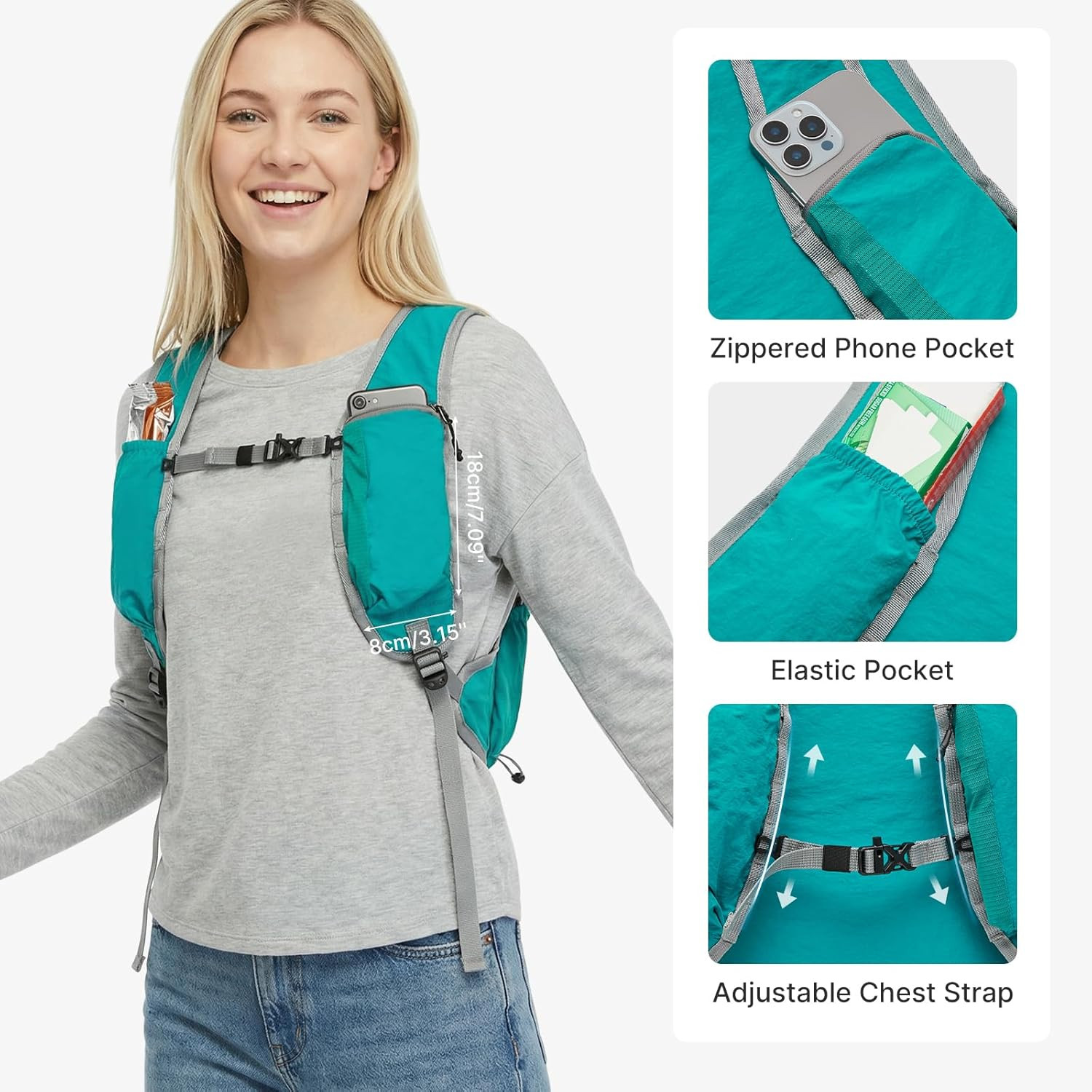 20L Hiking Backpack Lightweight Daypack with Phone Pocket Small Packable Foldabl 3