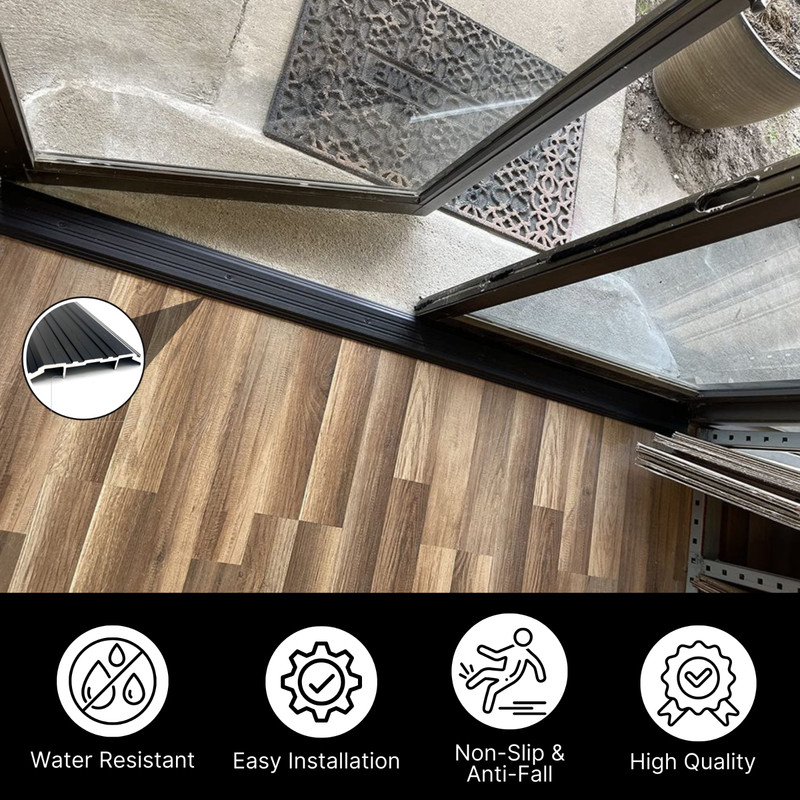 CBW Black Anodized Aluminum Threshold 4 Wide 1/2" Height gallery