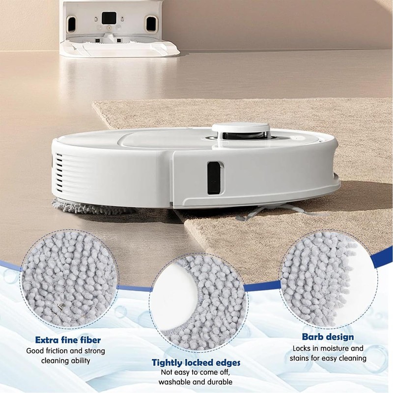 Microfiber Washable Mop Pad Replacement Accessories for Roborock Q Revo/Qrevo S gallery