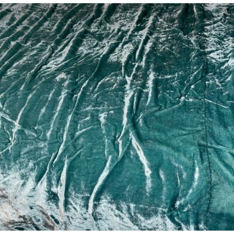 Opalhouse Comforter Velvet Tufted Quilted Twin XL Teal Blue Green Boho Chic gallery