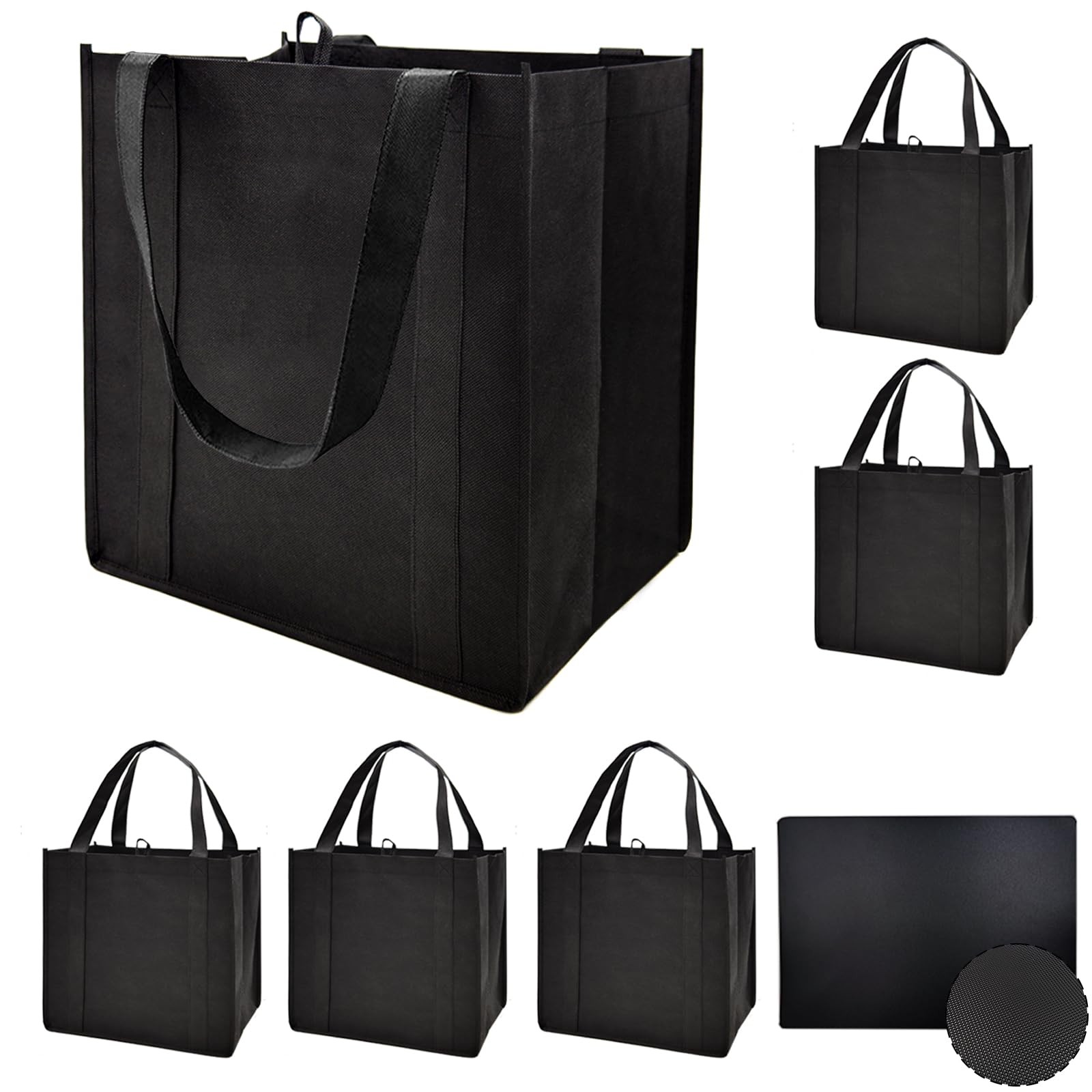 HorYg 6-Pack Reusable Grocery Bags Heavy Duty Large Shopping Totes 45+ lbs gallery