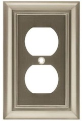 (5 Pack) Architectural Single Duplex Wallplate Satin Nickel