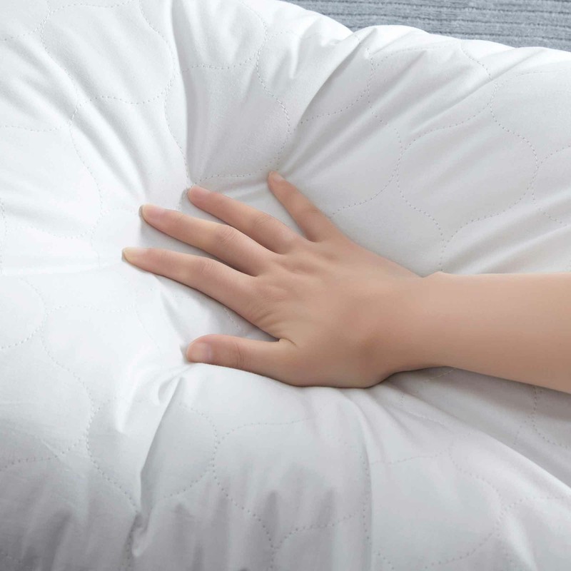 2 Pack Quilted Bed Pillows White Goose Down Feather Standard King Size Pillow gallery