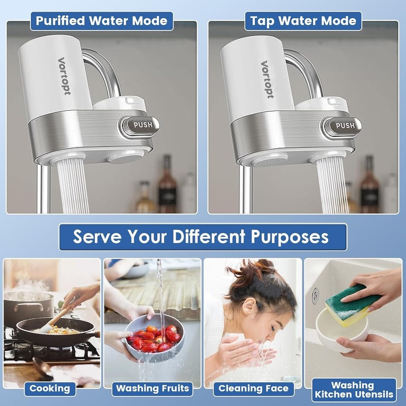 Faucet Water Filter, Mechanical Switch Button - 350 Gallons Water Purifier gallery