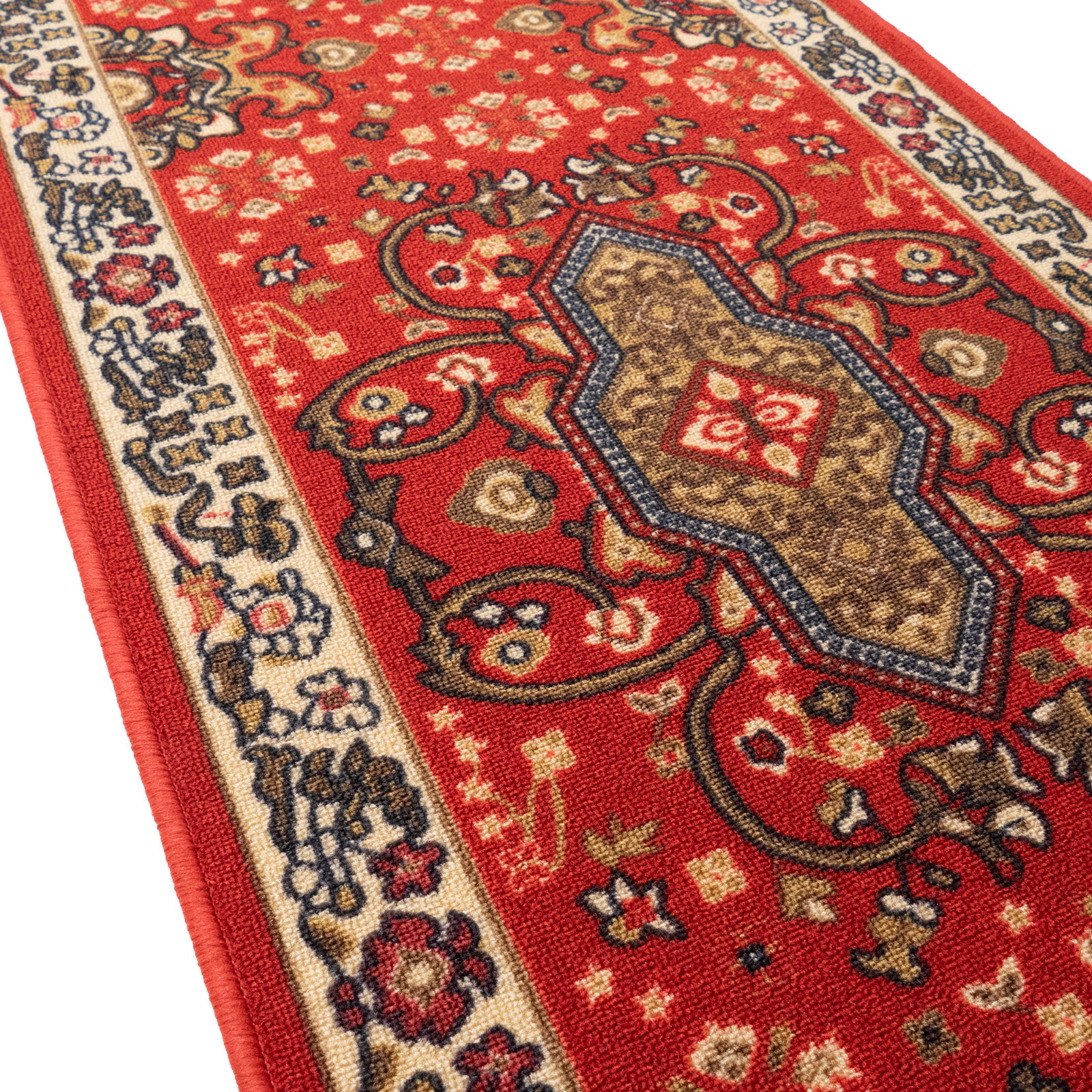 Classic Medallion Custom Size Antibacterial Red Slip Resistant Rug 26"/31"/36" W gallery