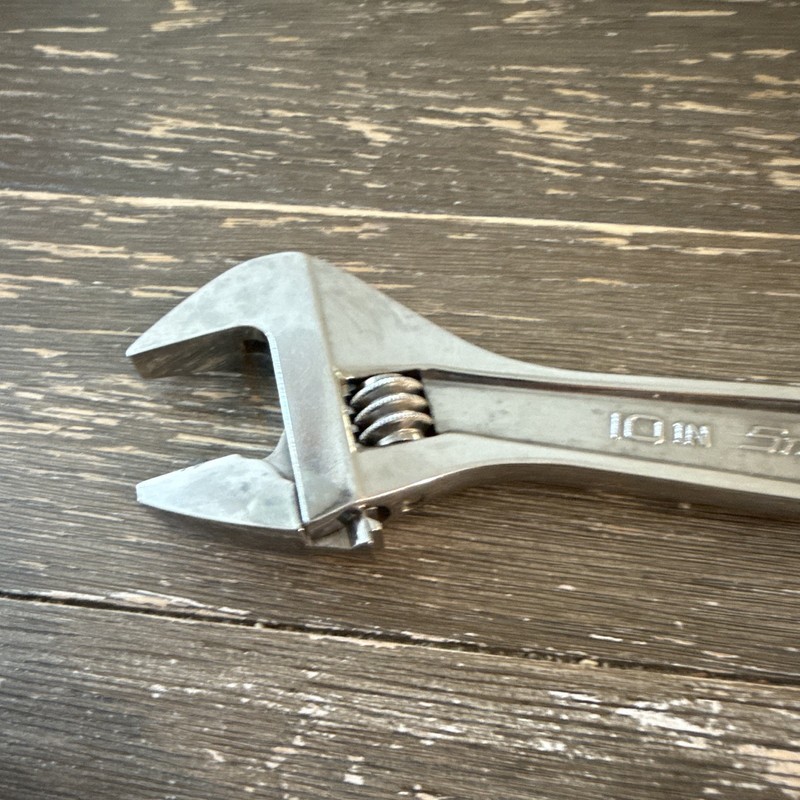 Snap-on AD10 10in Adjustable Wrench SAE Non-Ratcheting Silver USA gallery