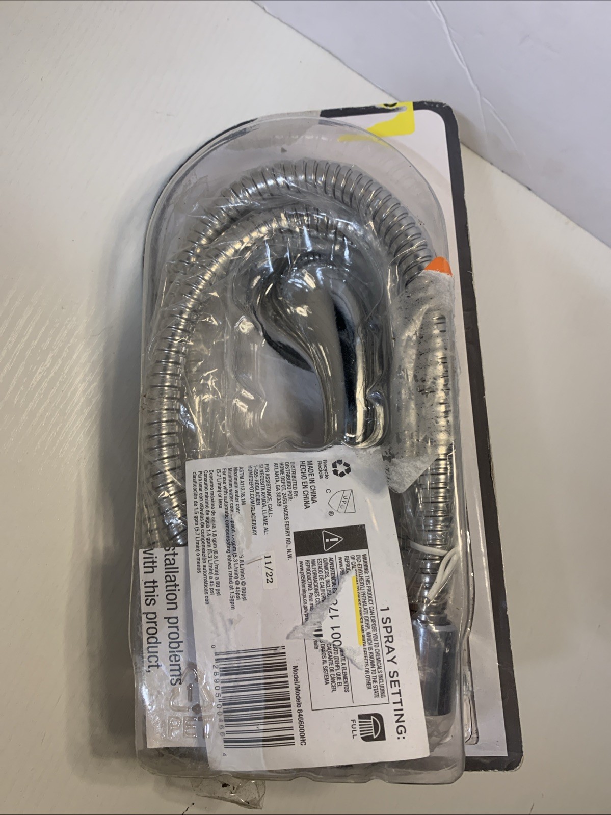 Glacier Bay Single Wall Mount Handheld Shower Head Chrome - No Wall Mount gallery